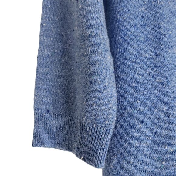 Talbots S Blue Speckled Kitty Tweed Shift Sweater Dress Button Accent, Like New - Picture 3 of 13